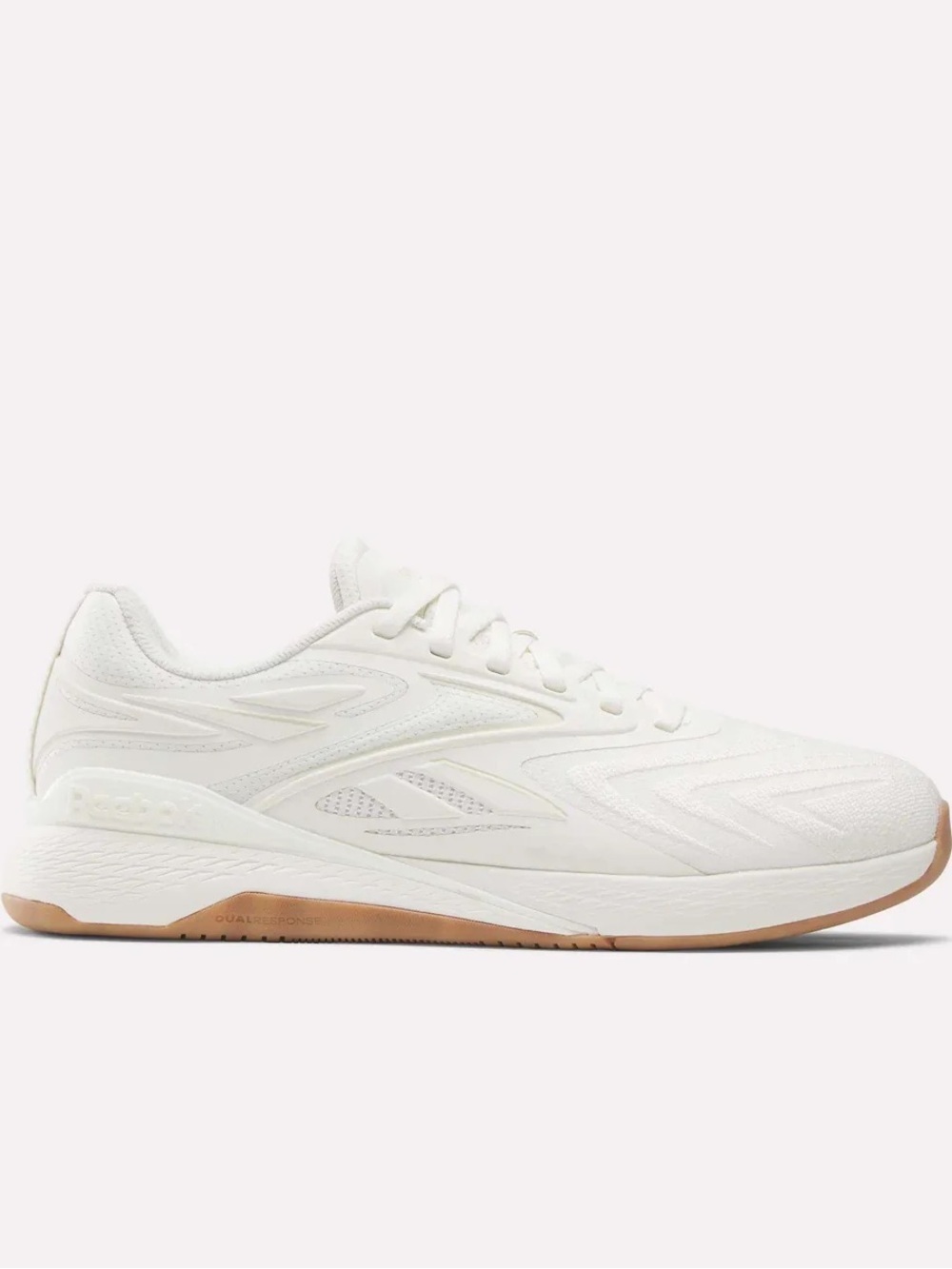 Reebok Men's Nano X5 Edge All-White Athletic Training Sneakers with Gum Outsole